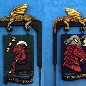 The Dozing Dragon Sign - For miniature tavern